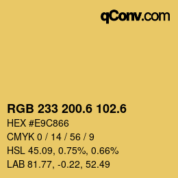 カラーコード: RGB 233 200.6 102.6 | qconv.com