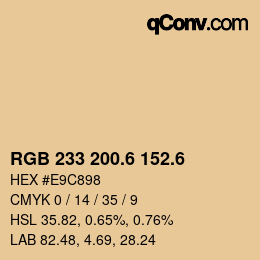 カラーコード: RGB 233 200.6 152.6 | qconv.com