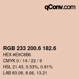 カラーコード: RGB 233 200.6 182.6 | qconv.com