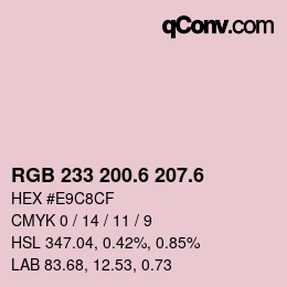 カラーコード: RGB 233 200.6 207.6 | qconv.com