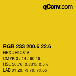 カラーコード: RGB 233 200.6 22.6 | qconv.com