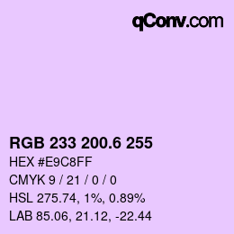カラーコード: RGB 233 200.6 255 | qconv.com