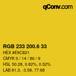 カラーコード: RGB 233 200.6 33 | qconv.com