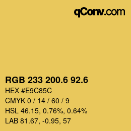 カラーコード: RGB 233 200.6 92.6 | qconv.com