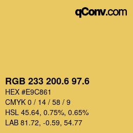 カラーコード: RGB 233 200.6 97.6 | qconv.com