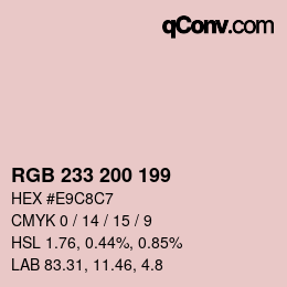 Color code: RGB 233 200 199 | qconv.com