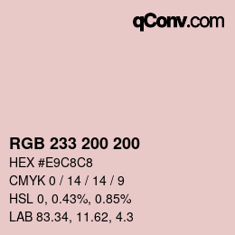 Code couleur: RGB 233 200 200 | qconv.com