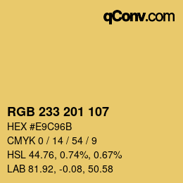 Color code: RGB 233 201 107 | qconv.com