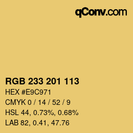 Color code: RGB 233 201 113 | qconv.com