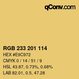 Color code: RGB 233 201 114 | qconv.com