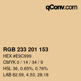Color code: RGB 233 201 153 | qconv.com