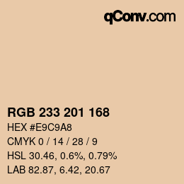 Color code: RGB 233 201 168 | qconv.com