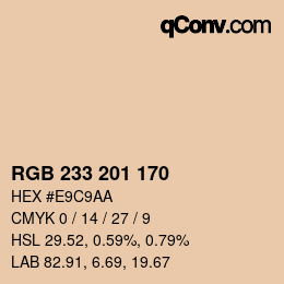 Color code: RGB 233 201 170 | qconv.com