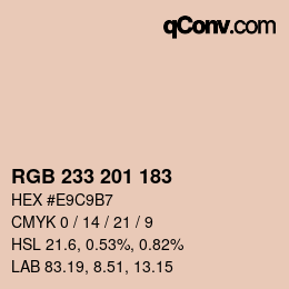 Color code: RGB 233 201 183 | qconv.com