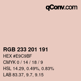 Color code: RGB 233 201 191 | qconv.com