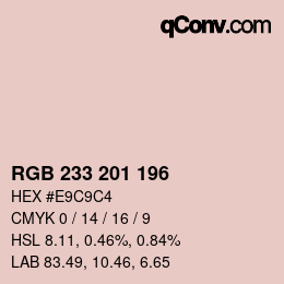Color code: RGB 233 201 196 | qconv.com