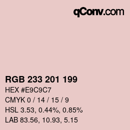 Color code: RGB 233 201 199 | qconv.com