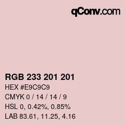 Color code: RGB 233 201 201 | qconv.com