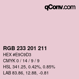 Color code: RGB 233 201 211 | qconv.com