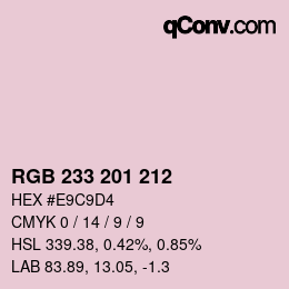 Color code: RGB 233 201 212 | qconv.com