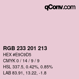 Color code: RGB 233 201 213 | qconv.com