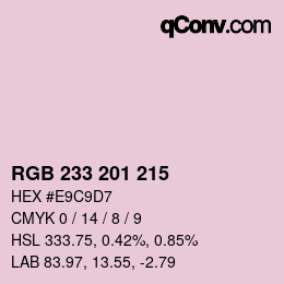 Color code: RGB 233 201 215 | qconv.com