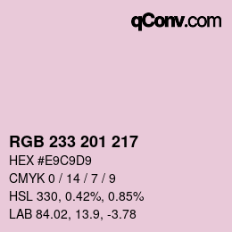 Color code: RGB 233 201 217 | qconv.com