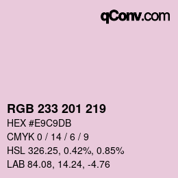 Color code: RGB 233 201 219 | qconv.com