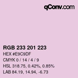 Color code: RGB 233 201 223 | qconv.com