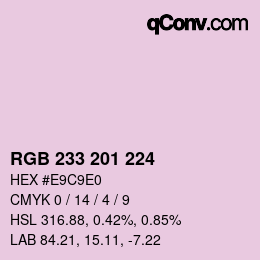 Color code: RGB 233 201 224 | qconv.com