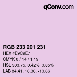 Color code: RGB 233 201 231 | qconv.com