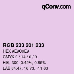 Color code: RGB 233 201 233 | qconv.com
