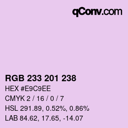 Color code: RGB 233 201 238 | qconv.com