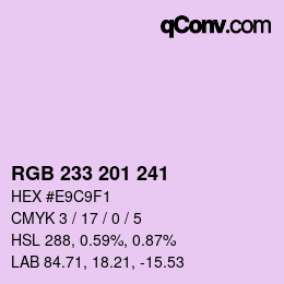 Farbcode: RGB 233 201 241 | qconv.com