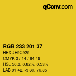 颜色代码: RGB 233 201 37 | qconv.com