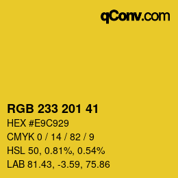 Color code: RGB 233 201 41 | qconv.com