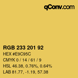 カラーコード: RGB 233 201 92 | qconv.com