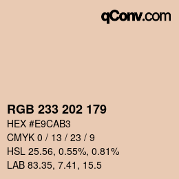 Color code: RGB 233 202 179 | qconv.com