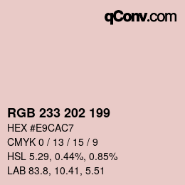 Color code: RGB 233 202 199 | qconv.com