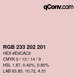 Color code: RGB 233 202 201 | qconv.com