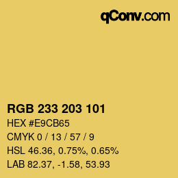 カラーコード: RGB 233 203 101 | qconv.com