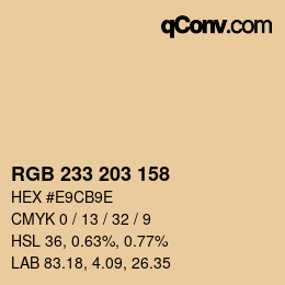 Color code: RGB 233 203 158 | qconv.com