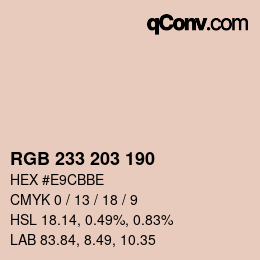 Color code: RGB 233 203 190 | qconv.com
