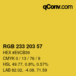 Código de color: RGB 233 203 57 | qconv.com