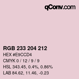 カラーコード: RGB 233 204 212 | qconv.com