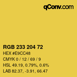 カラーコード: RGB 233 204 72 | qconv.com
