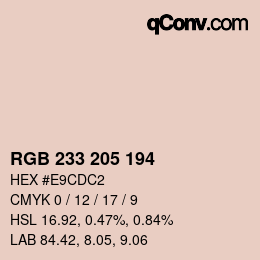 Color code: RGB 233 205 194 | qconv.com