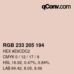 Color code: RGB 233 205 194 | qconv.com