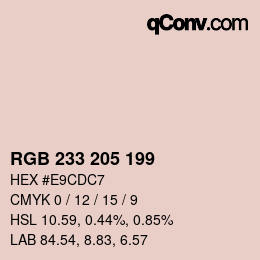 Color code: RGB 233 205 199 | qconv.com