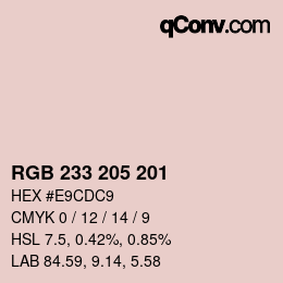 Color code: RGB 233 205 201 | qconv.com